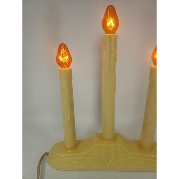 VTG GE Candolier Christmas Candle Sticks General Electric 3 Light Cool Bright - Picture 2 of 16